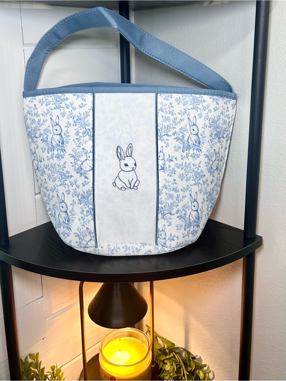 Blue Bunny Print Kids Easter Bag